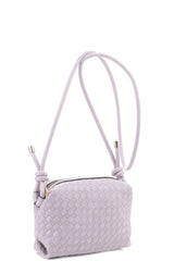 Braid Texture Zipper Crossbody Bag