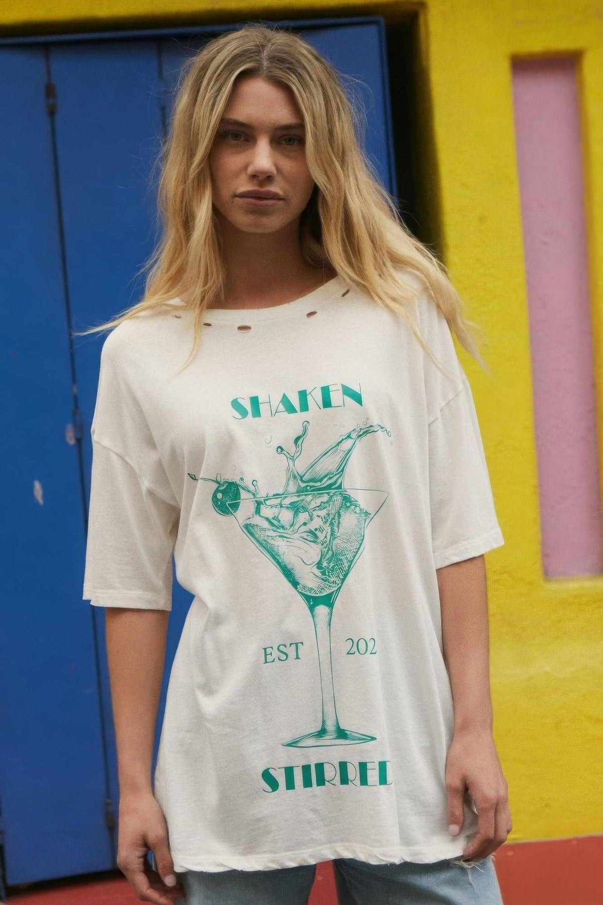 Shaken Stirred Martini Distressed Graphic Tee