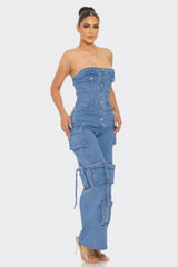 Stretch Denim Jumpsuit