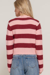 Long Slv Crew Neck Stripe Sweater