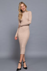 Long Sleeve High Neck Sweater Long Dress