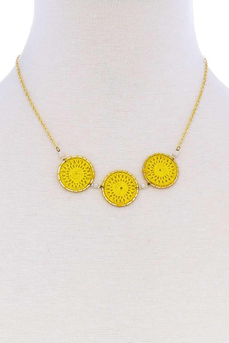 Fashion Triple Circle Pendant Necklace