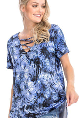 Tie Dye Print Short Sleeve Top