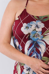 Plus Size Criss-cross Open Back Mini Floral Print Dress