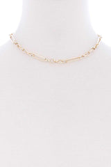 Metal Single Chain Short Necklace