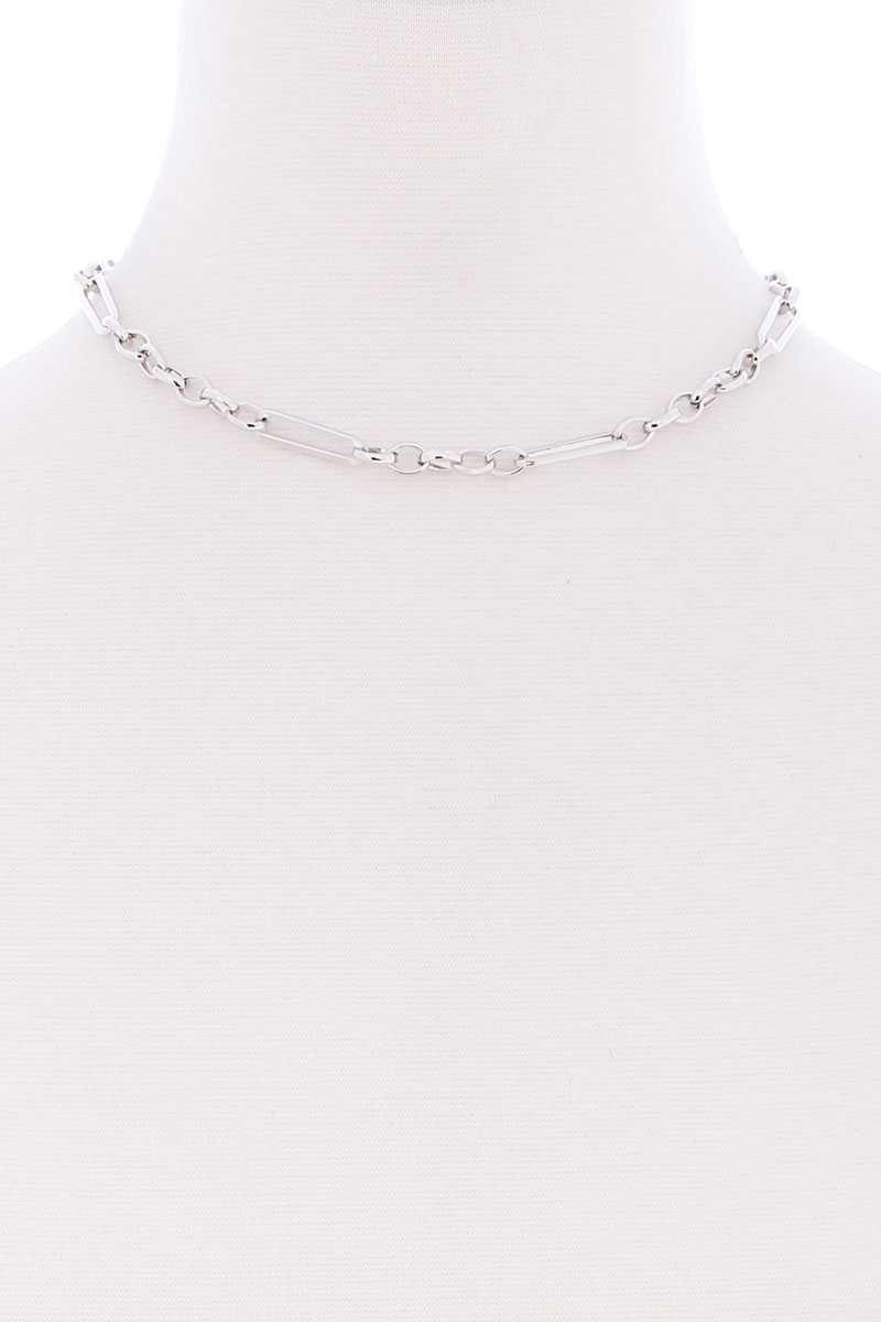 Metal Single Chain Short Necklace