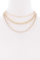 3 Layered Multi Metal Chain Necklace