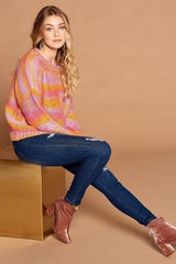 Multi-color Thread Striped Knit Sweater