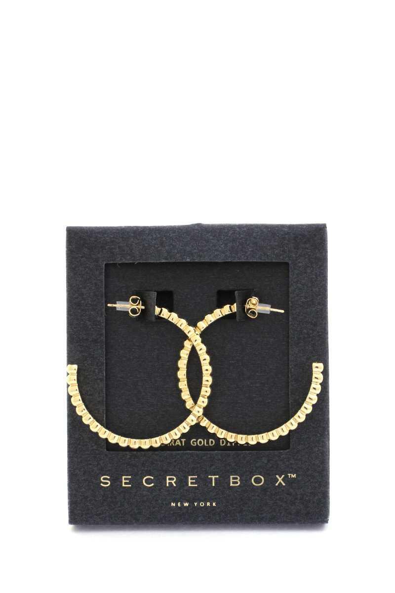 Secret Box Scallop Edge Open Circle Earring