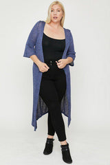 Plus Size Two Tone Knit Cardigan