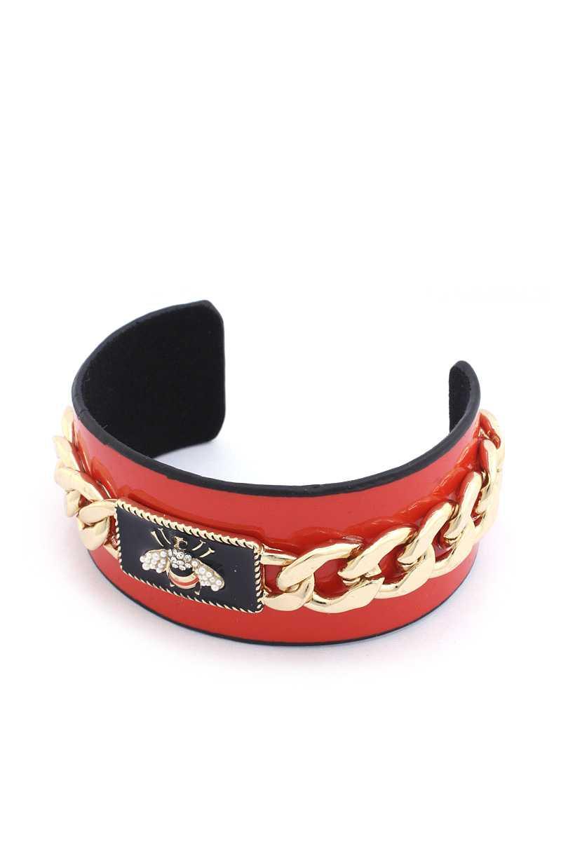 Bee Cuban Link Cuff Bracelet