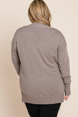 Plus Size Solid V Neck Buttery Soft High Quality High Low Two Tone Sweater