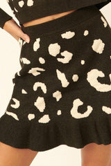 A Leopard-print Knit Mini Skirt