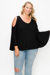 Solid Top Featuring Kimono Style Sleeves