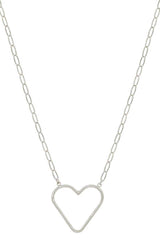 Metal Chain Heart Pendant Necklace