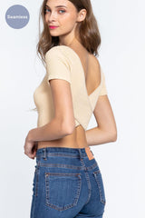 Cross Back Rib Seamless Crop Top