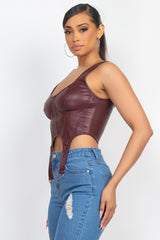 D-ring Sweetheart Bustier Leather Top