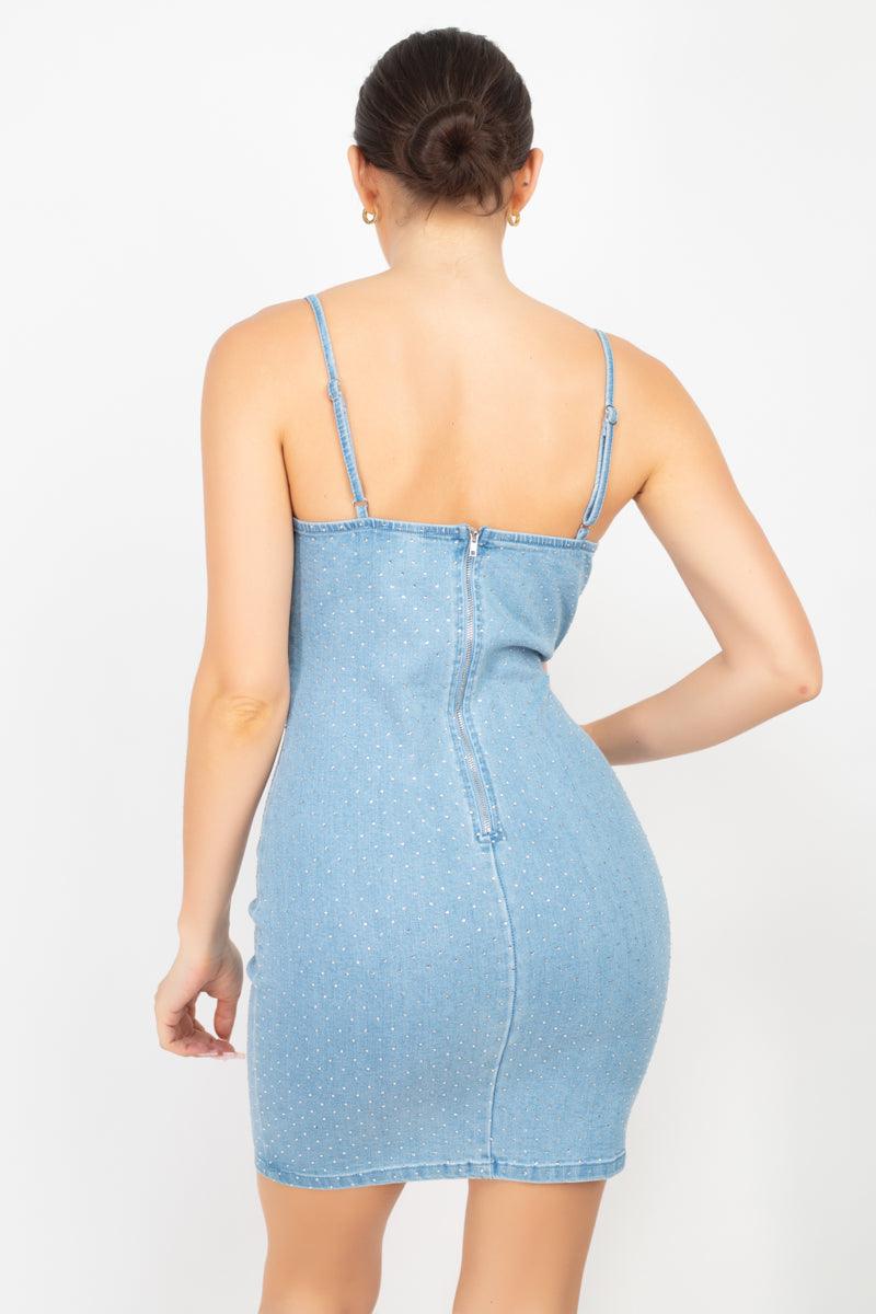 Studded Stone Cami Denim Dress