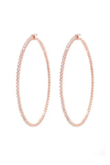 Classic Rhinestone Metal Hoop Earring