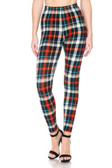 Multi Printed, High Waisted, Leggings With An Elasticized Waist Band