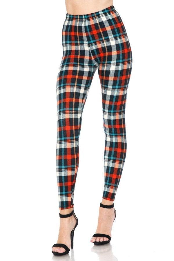 Multi Printed, High Waisted, Leggings With An Elasticized Waist Band