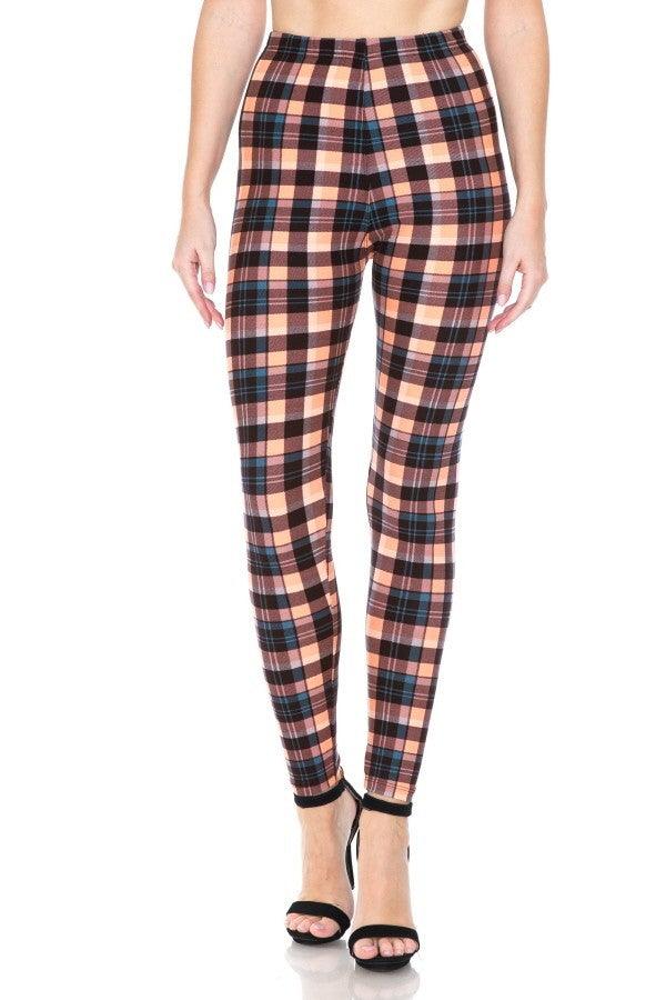 Multi Printed, High Waisted, Leggings With An Elasticized Waist Band