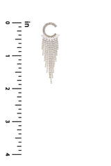 Crystal C Shape Baguette Fringe Earring