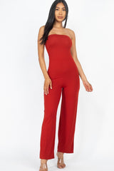 Solid Strapless Jumpsuit