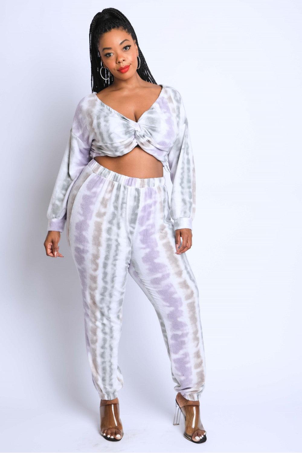 Tie Die Off Shoulder Set