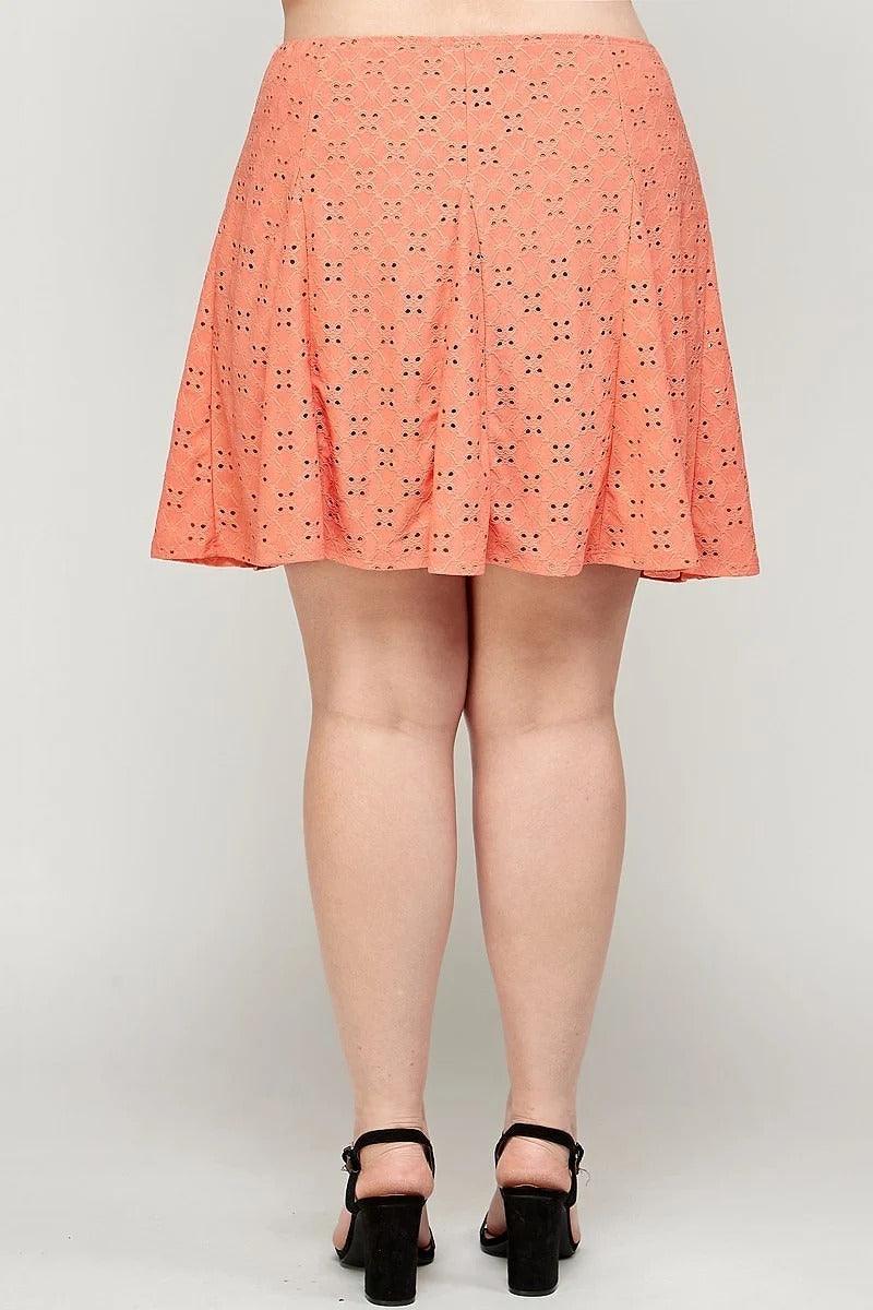 Plus Size, Knit Eyelet A-line Skirt