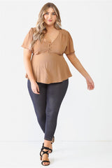 Plus Tie Detail Flare Top