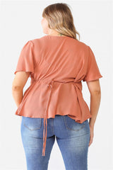 Plus Tie Detail Flare Top