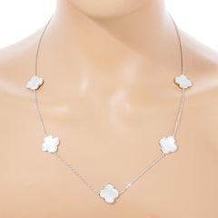 Clover Charm Station Necklace