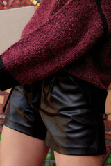 Faux leather shorts