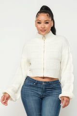 Sweater Top W/ Front Zipper