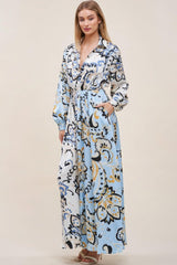 Color Block Printed V Neck Dress