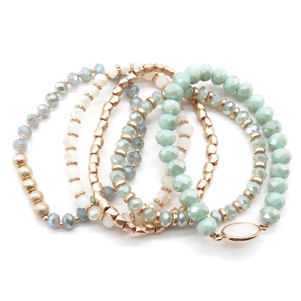 Multi Bead Stretch Bracelet Set