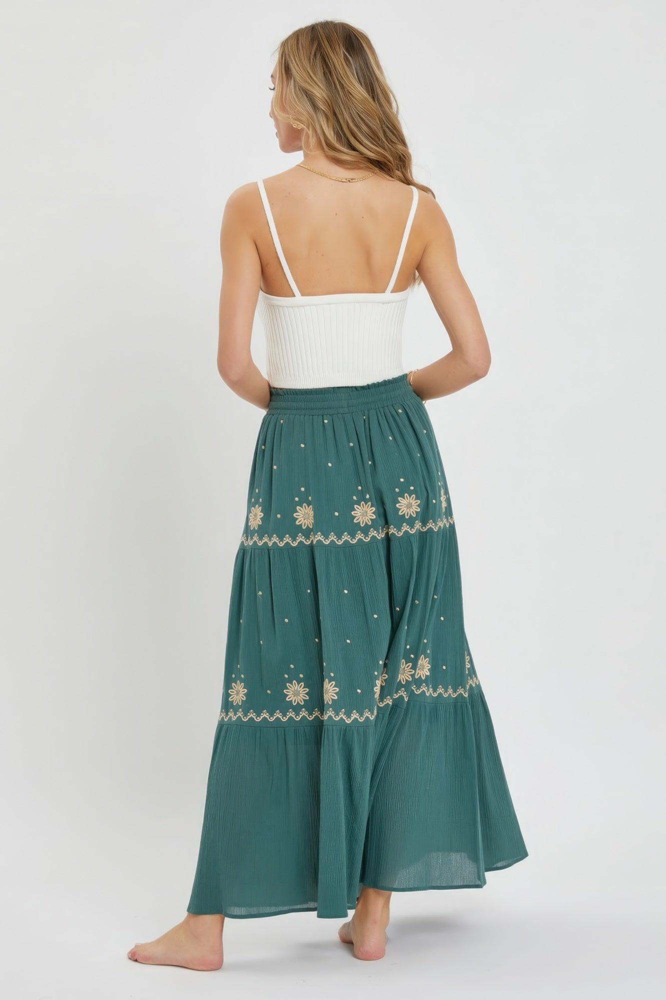 Embroidery Maxi Skirts