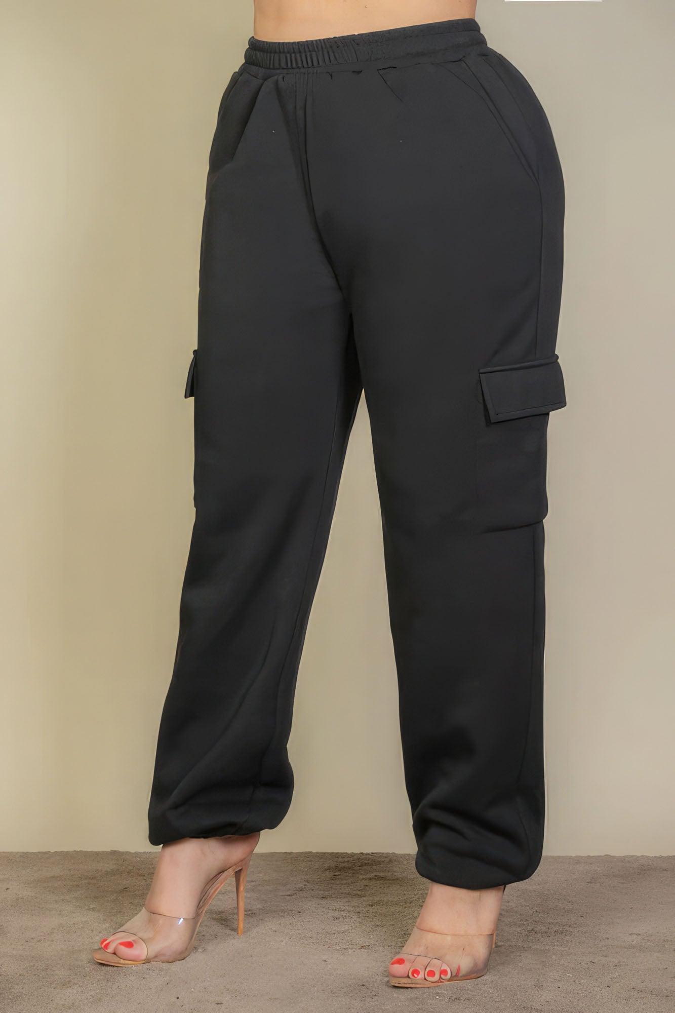 Plus Size Side Pocket Drawstring Waist Sweatpants